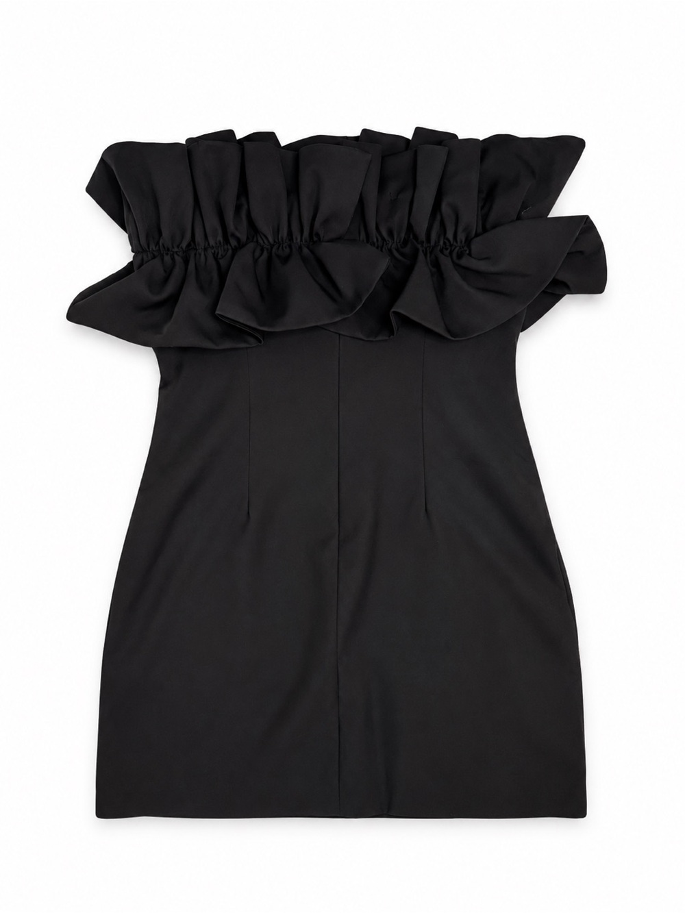 Strapless Ruffle Mini Dress - Black - Picture 2 of 3